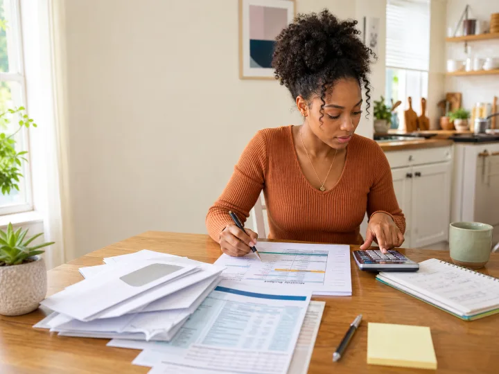 Young adult working through a personal money decision